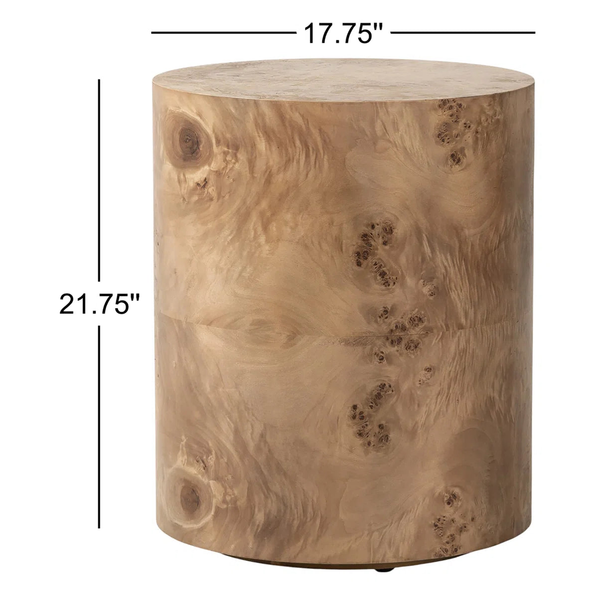 Caya End Table Carmel Burl