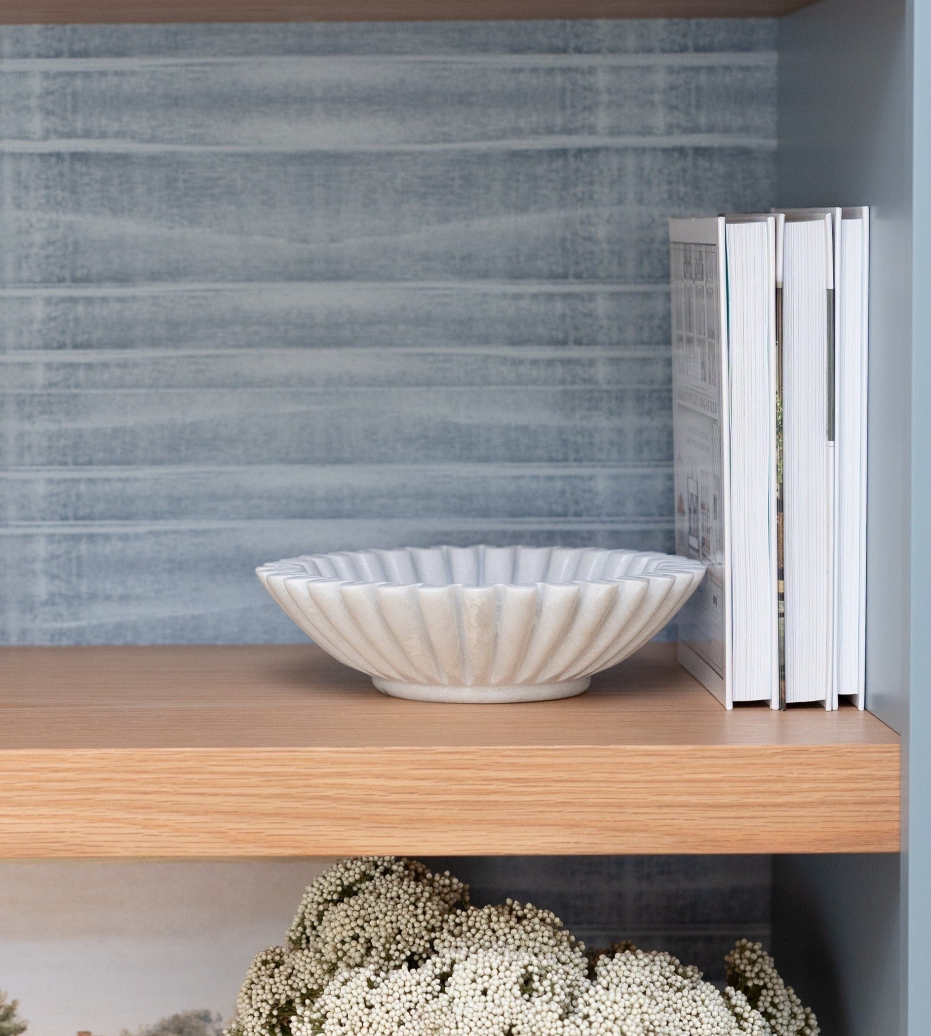 Marble Fluted Scalloped Bowl