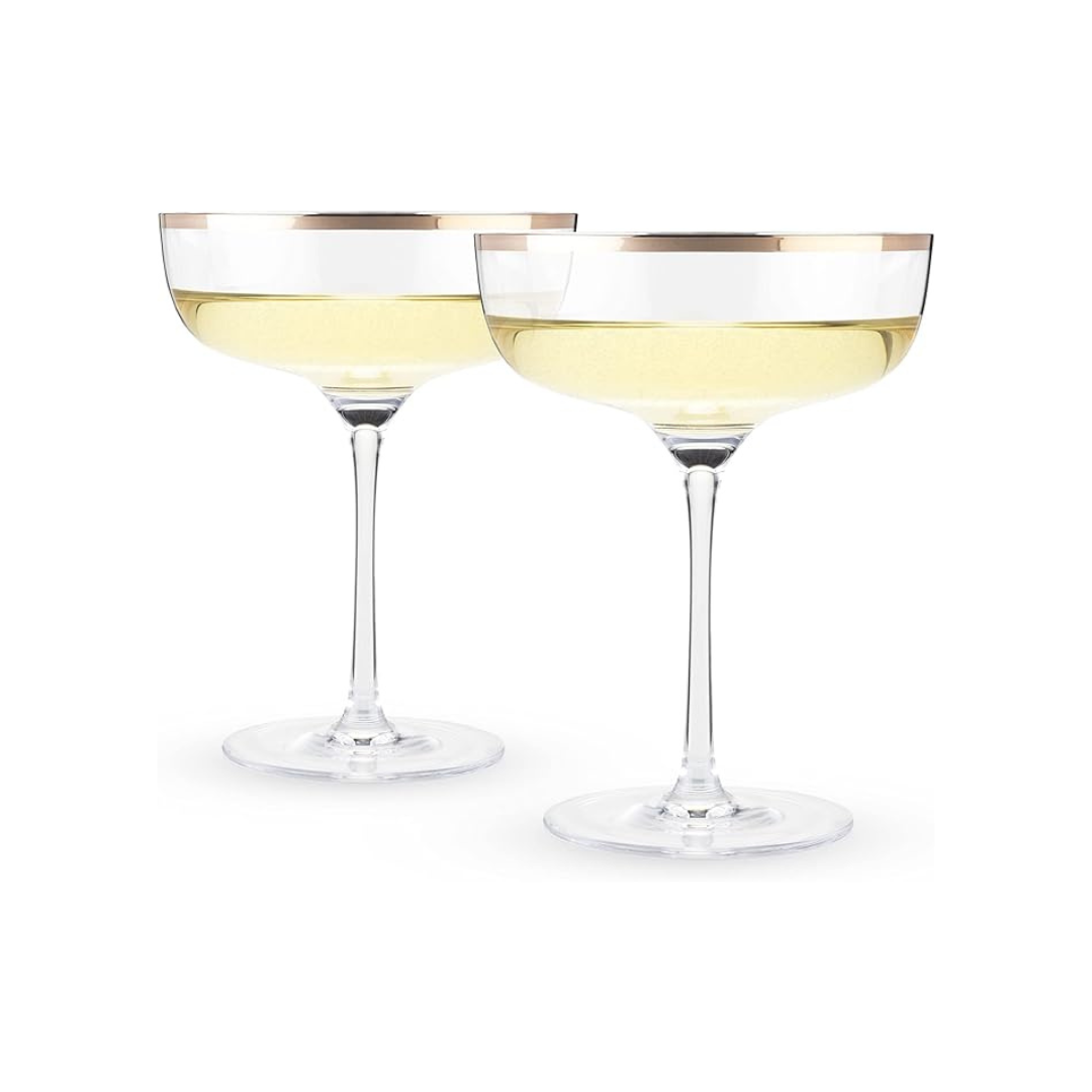 Copper Rim Coupe Glass Set