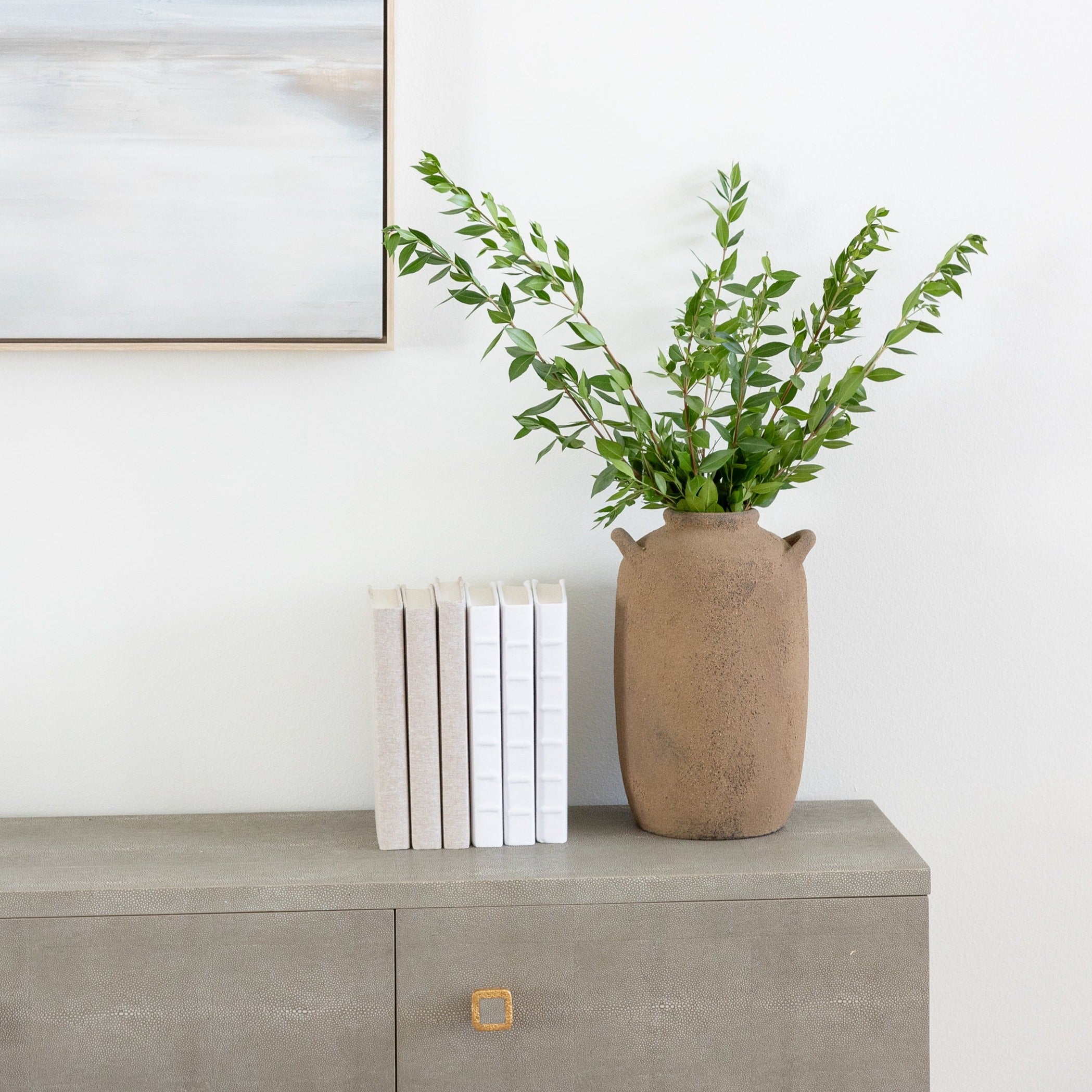 Linen Covered Book - Ribbed White