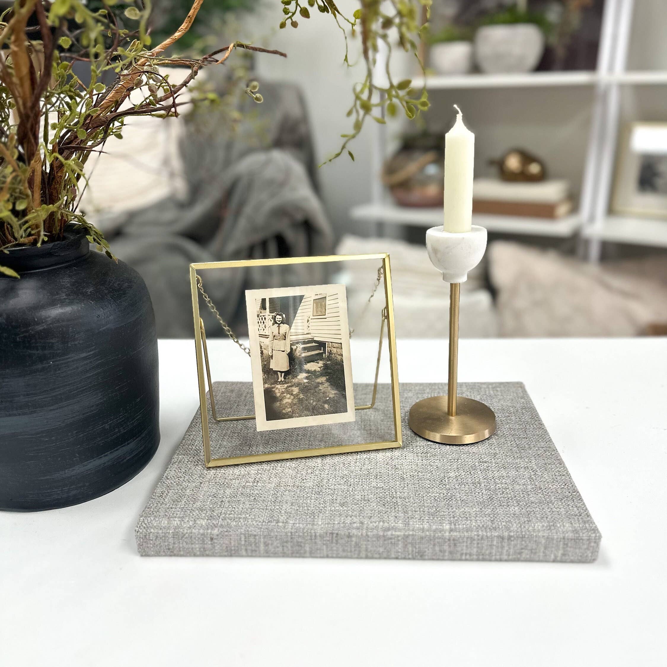 Coffee Table Books in Gray Linen