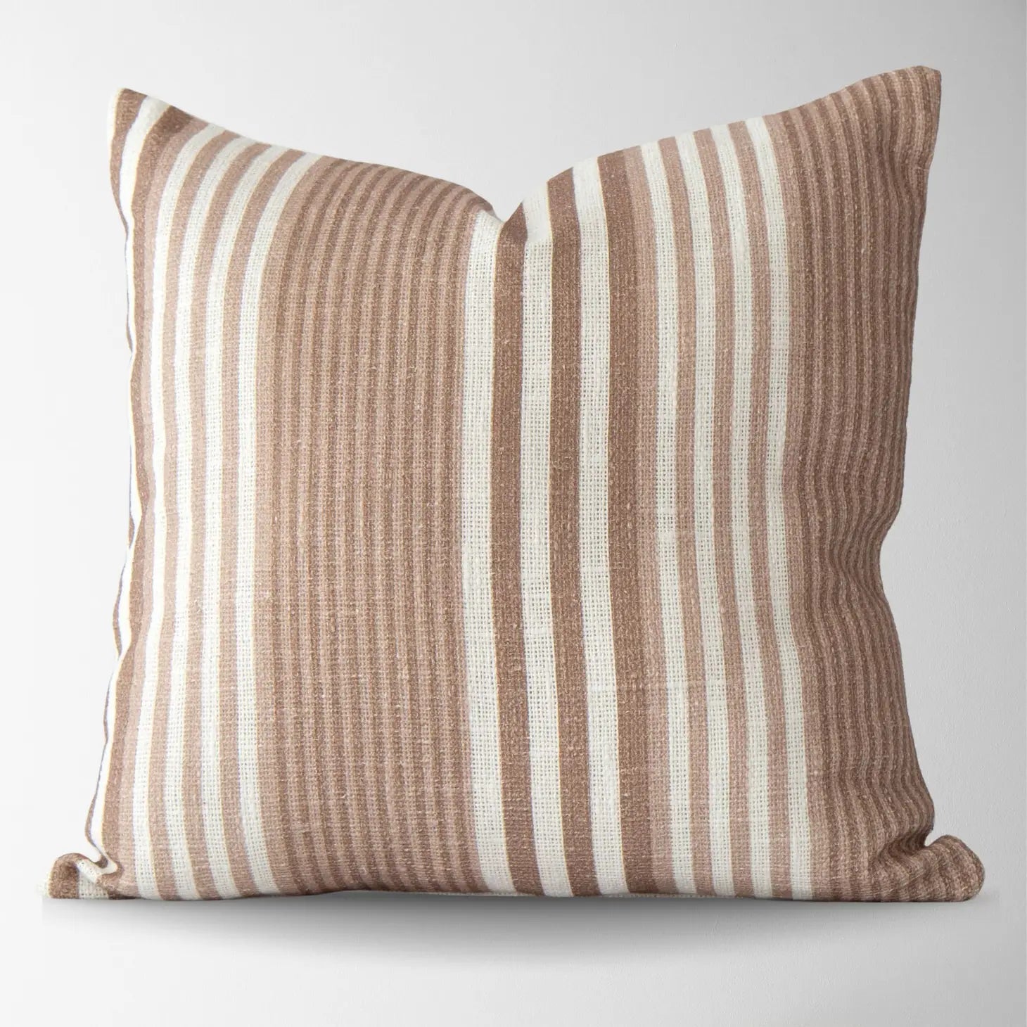 Rylee Vintage Stripe Pillow - Coffee