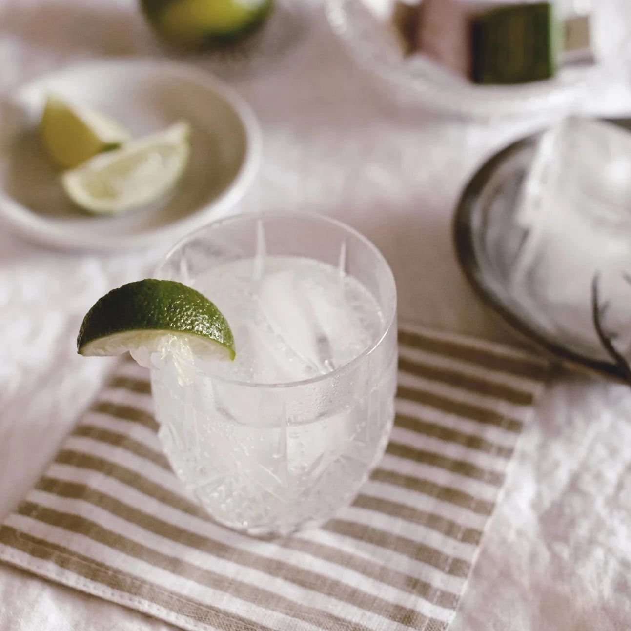 Linen Cocktail Napkin Set in Oatmeal