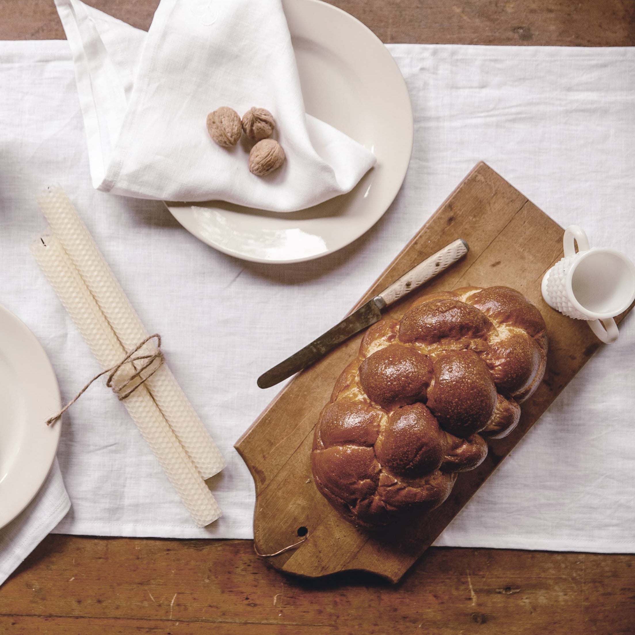 Linen Table Runner - White