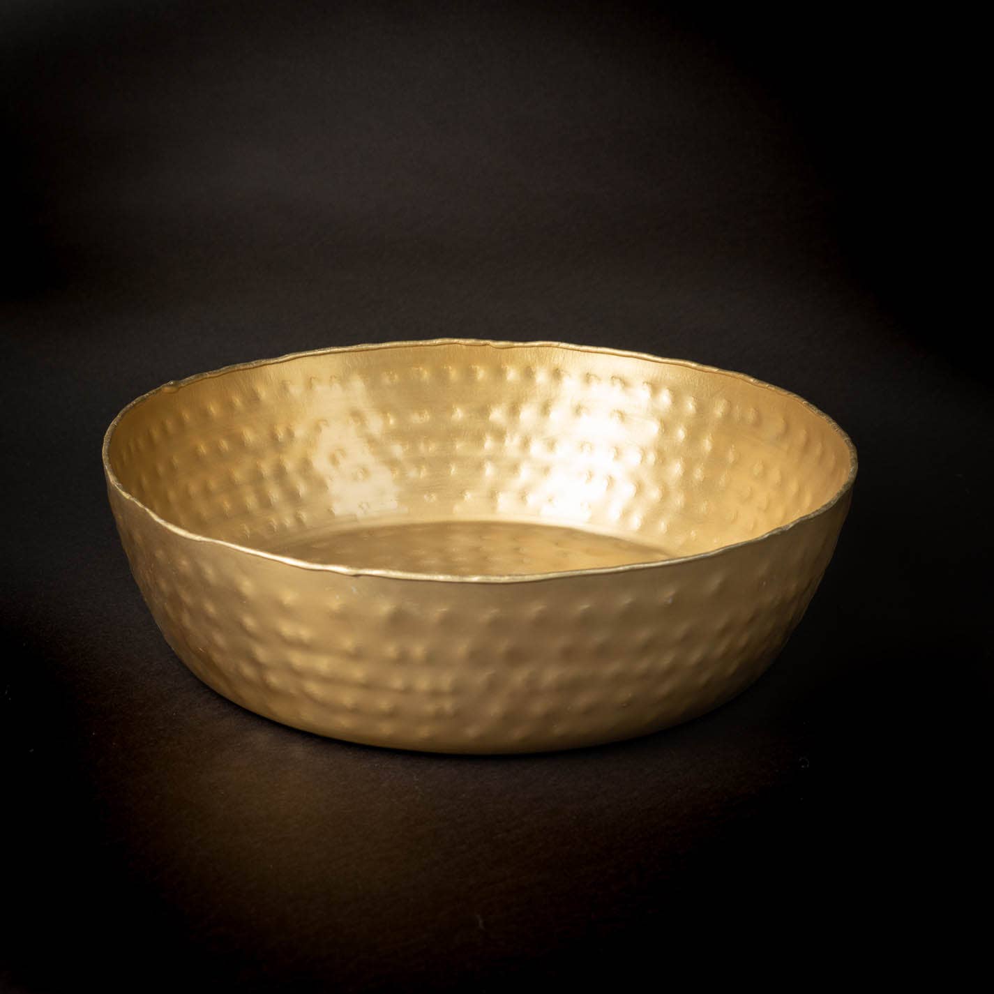 Gold Hammered Serving Bowl