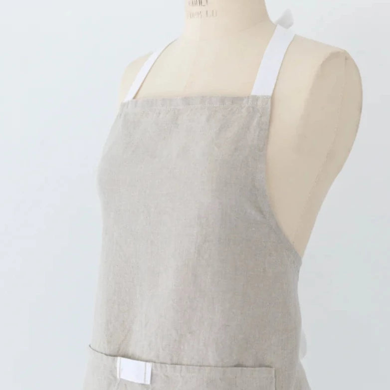 Linen Apron in Oatmeal