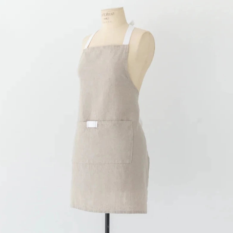 Linen Apron in Oatmeal