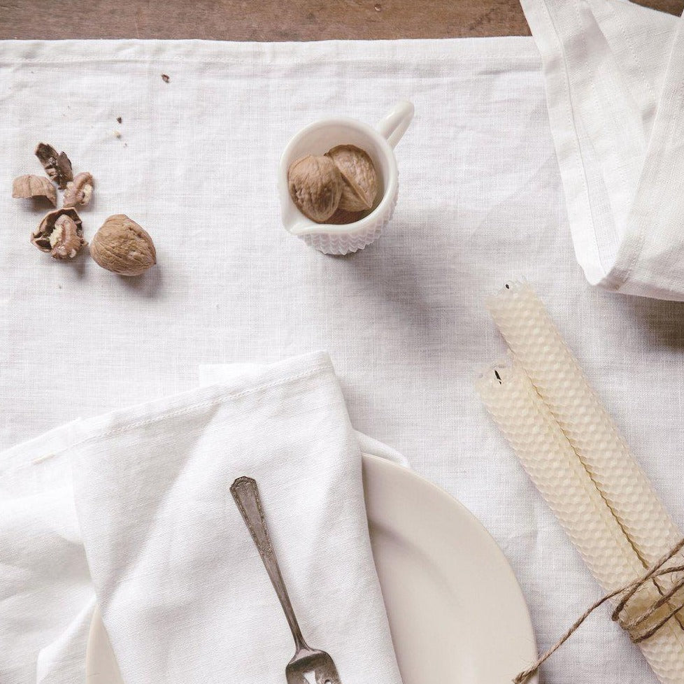 Linen Table Runner - White
