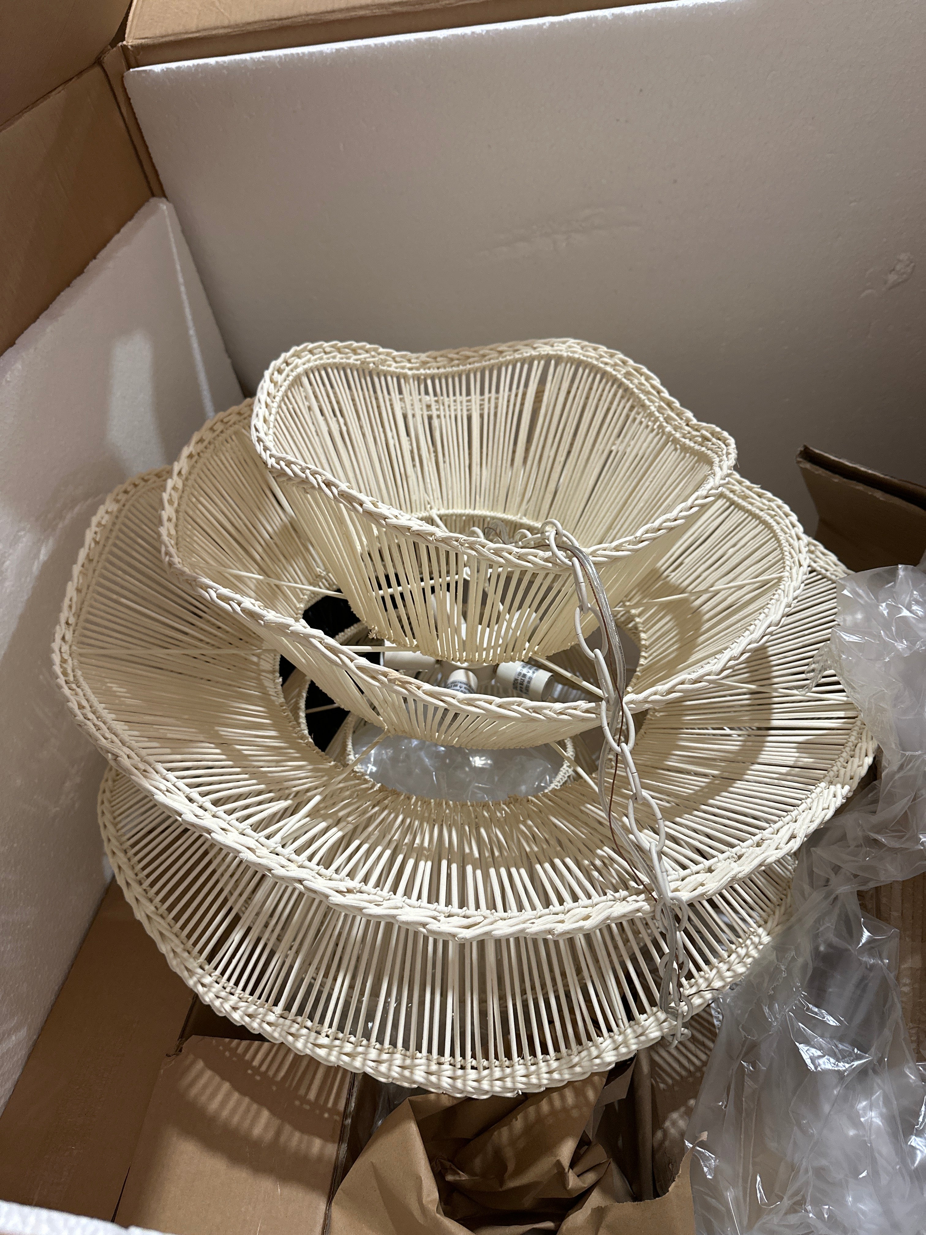 Alondra Chandelier Natural Rattan