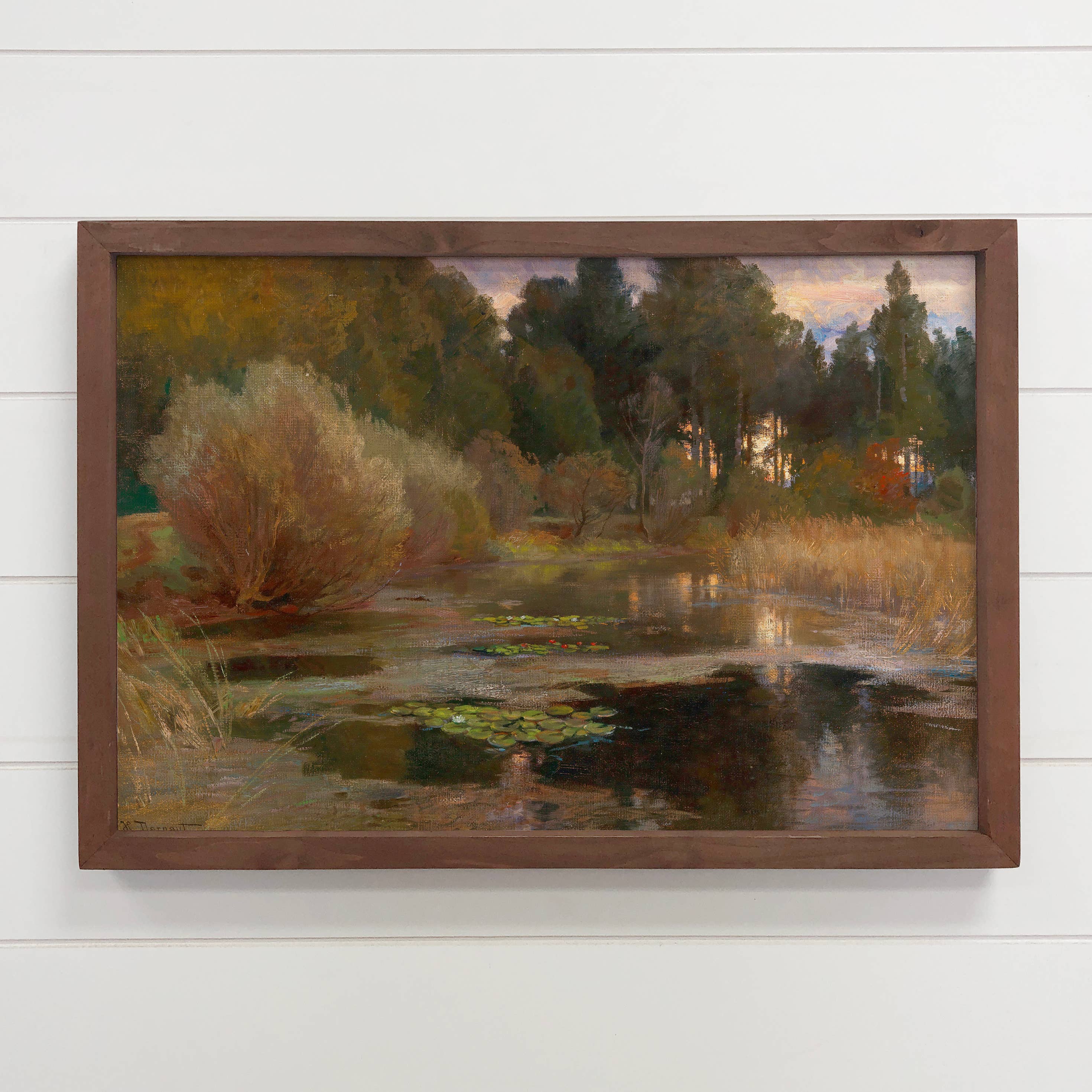 Pond at Dusk Landscape Art