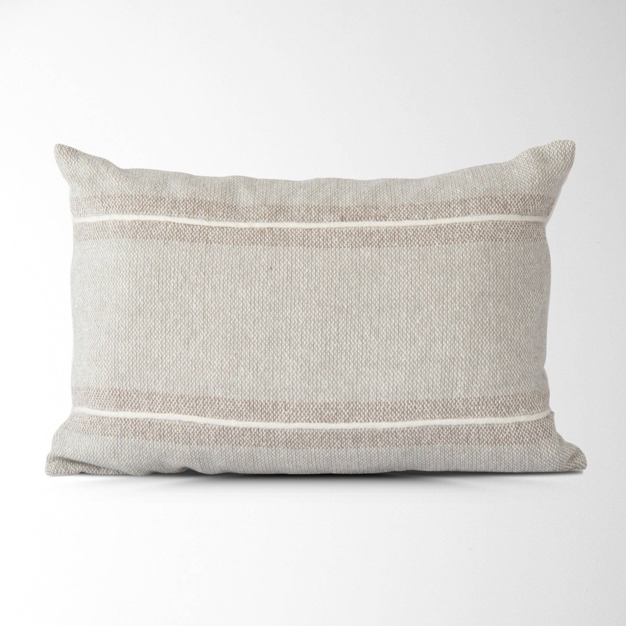 Harlow Striped Textured Pillow Cover - Gray