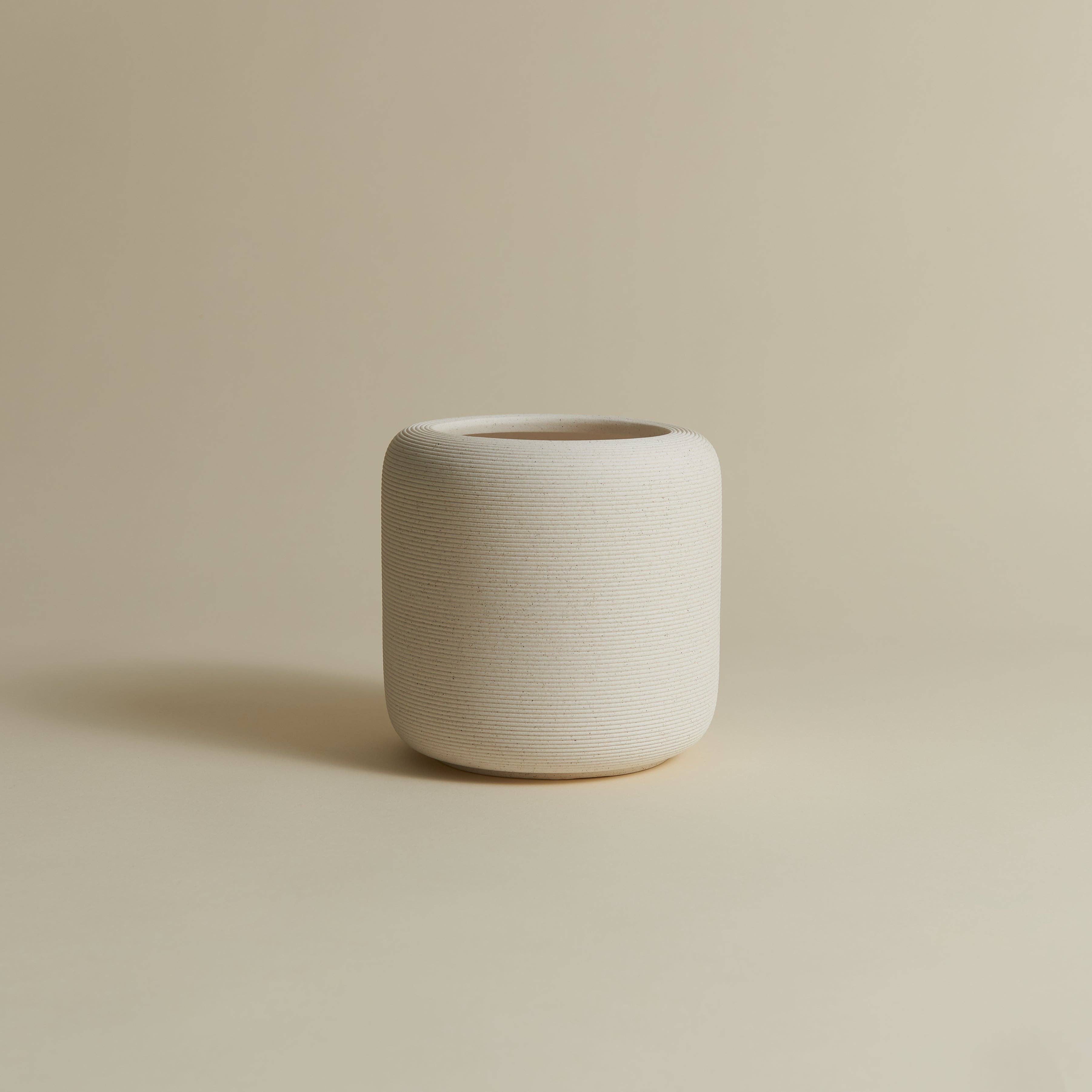 Hand-Ribbed Cylinder Vase