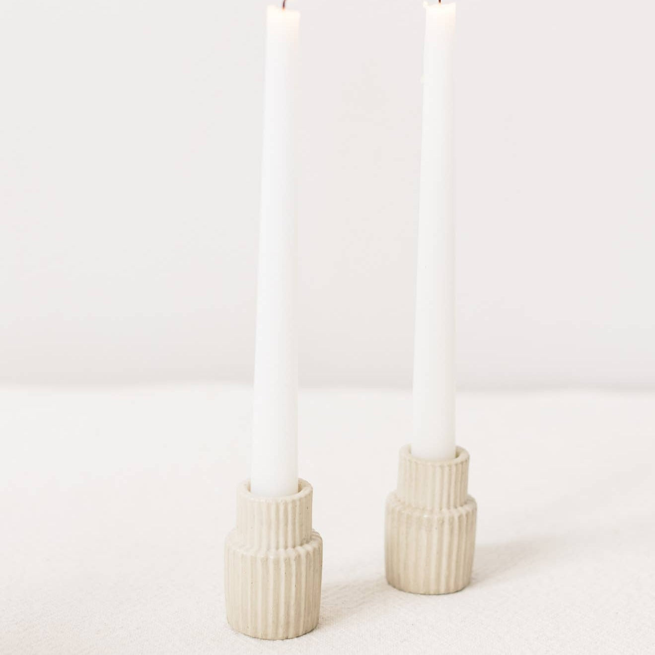 Ribbed Taper Candle Holder