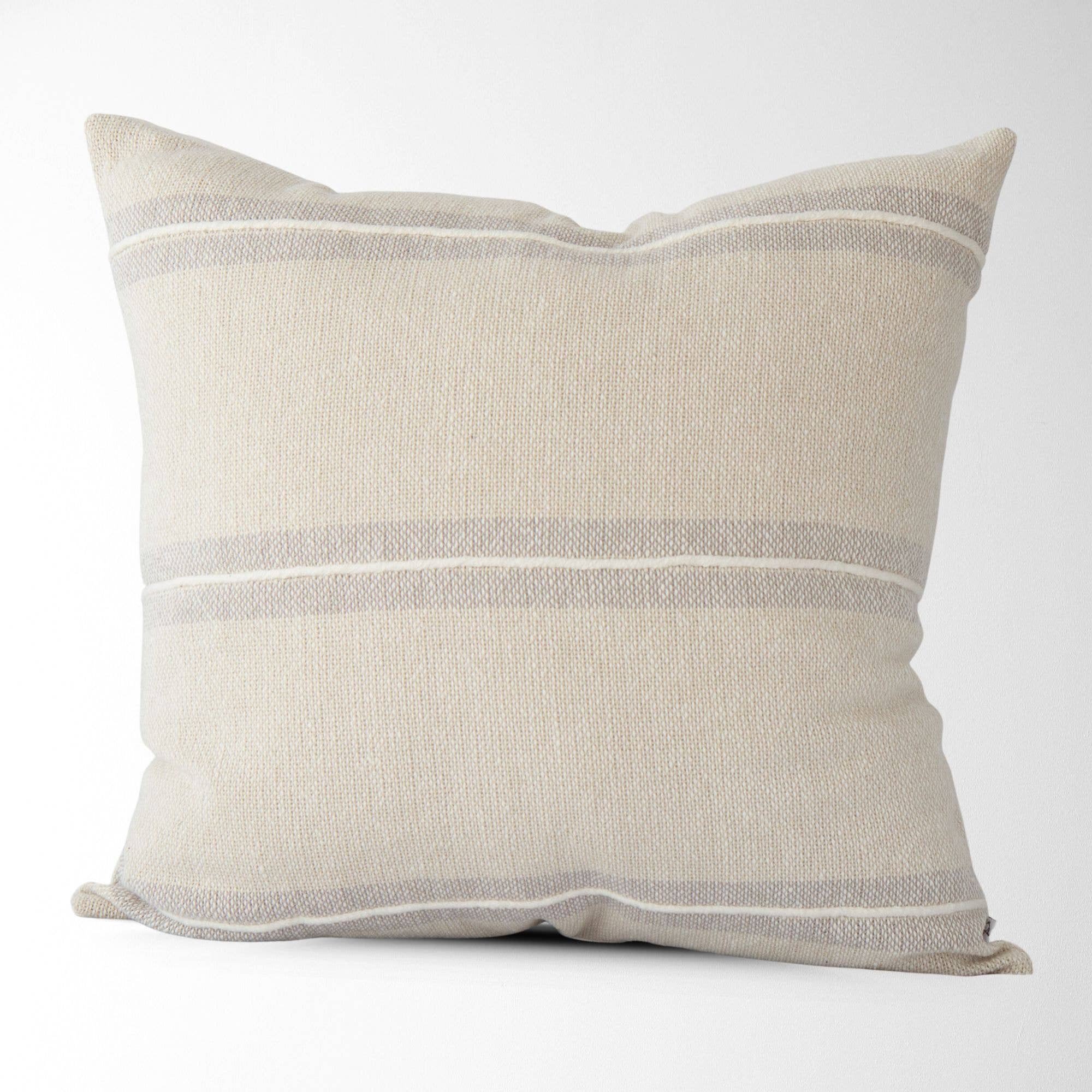 Harlow Striped Textured Pillow Cover - Oatmeal