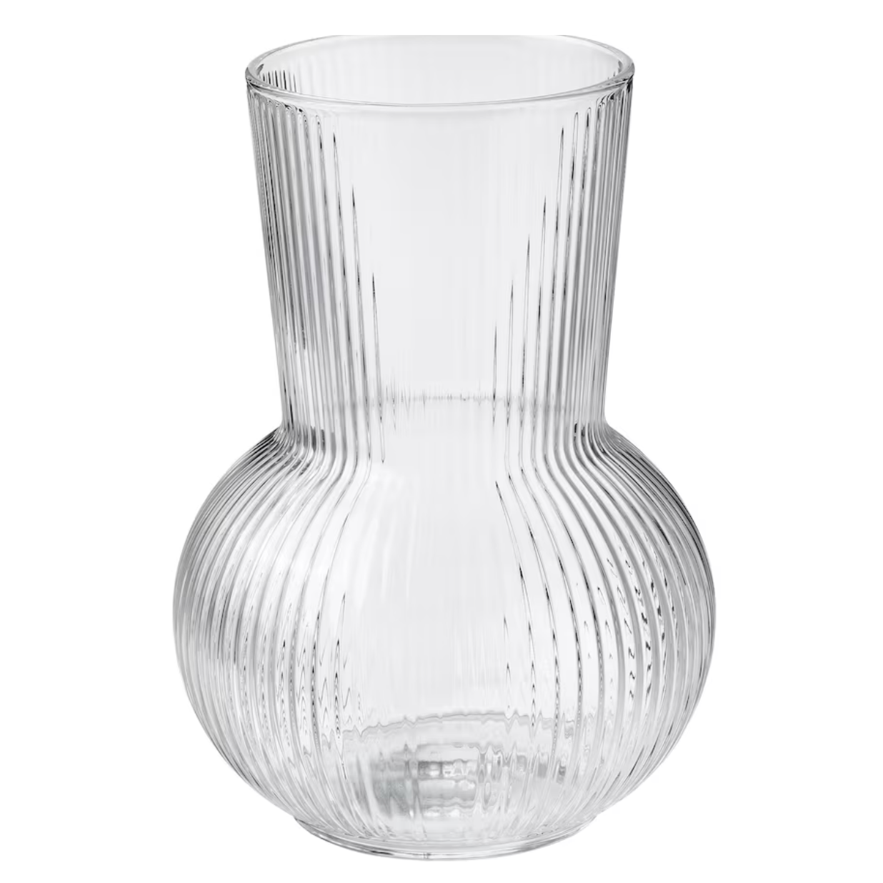 Pristine Ribbed Glass Vase